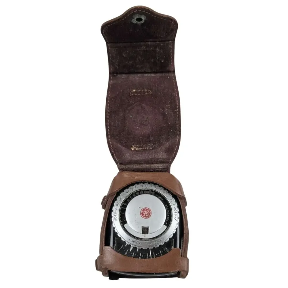 Vintage GE Light Meter Exposure Meter w/ Leather Case Untested Camera